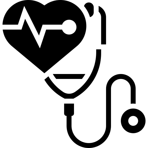 Heart and stethoscope icon